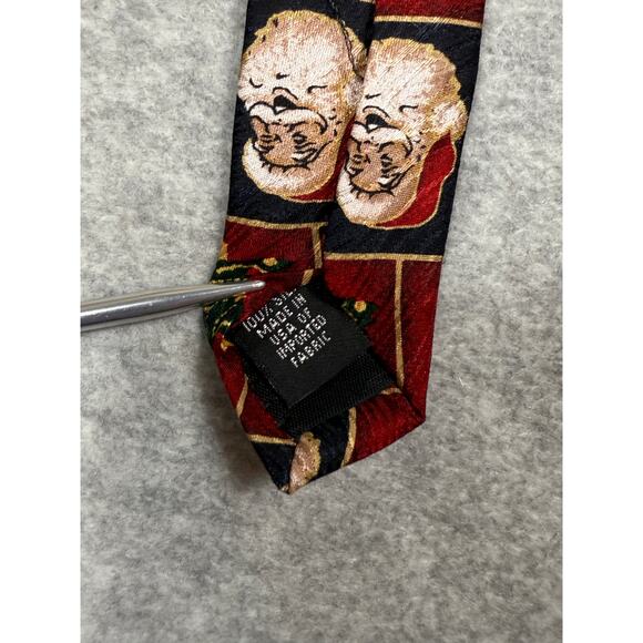 Claybrooke Christmas Silk Santa Printed Neck Tie - Picture 6 of 6